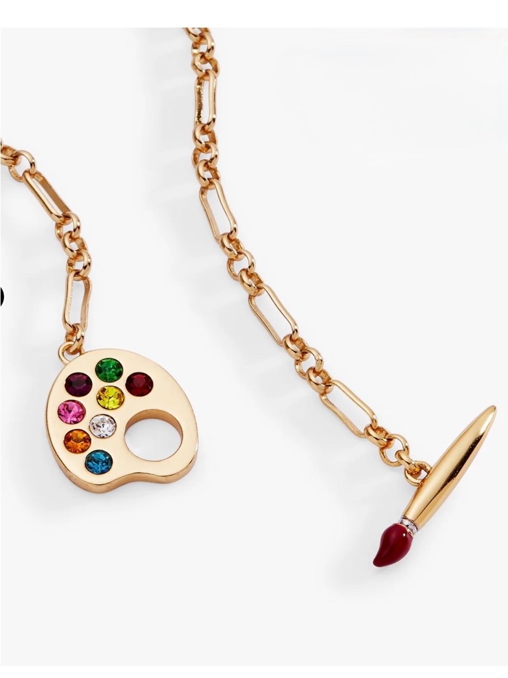 Alex and Ani, Painters Palette 🎨 Gold Necklace with paint brush. NWT